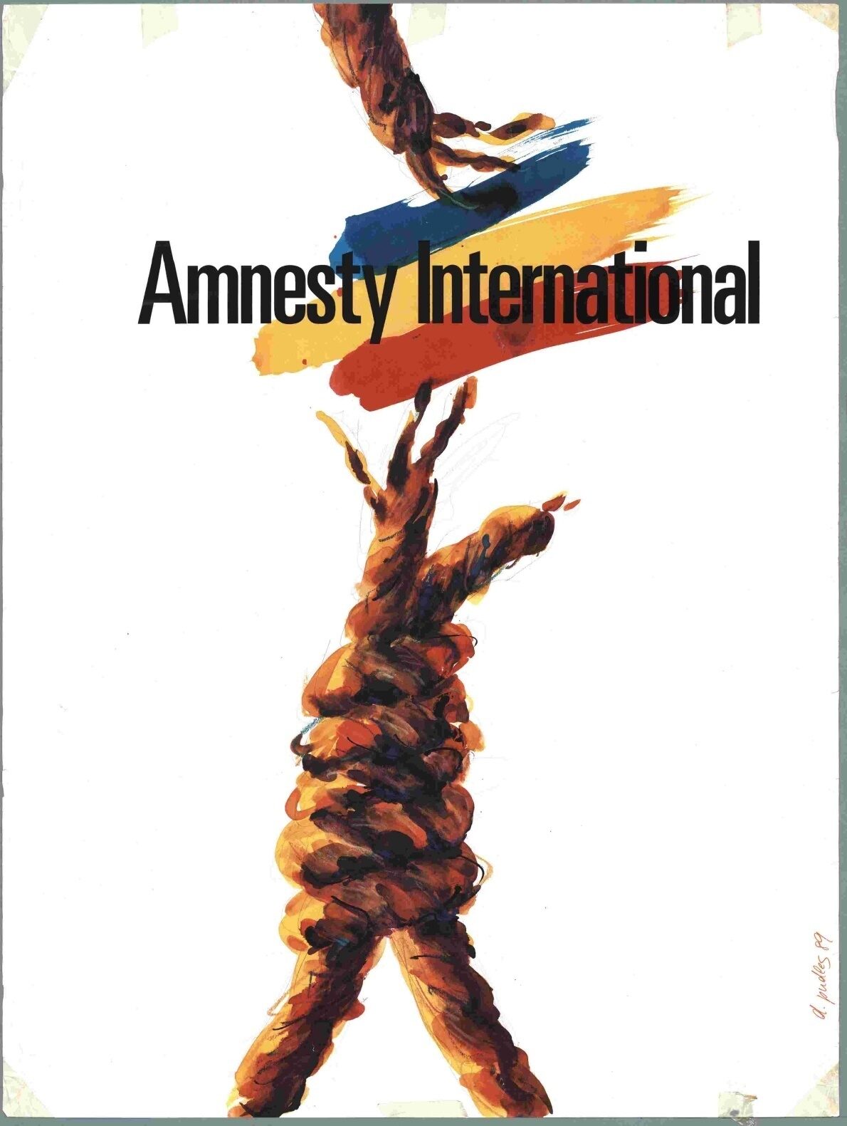 A graphic featuring the words 'Amnesty International' above a tied rope symbolizing solidarity