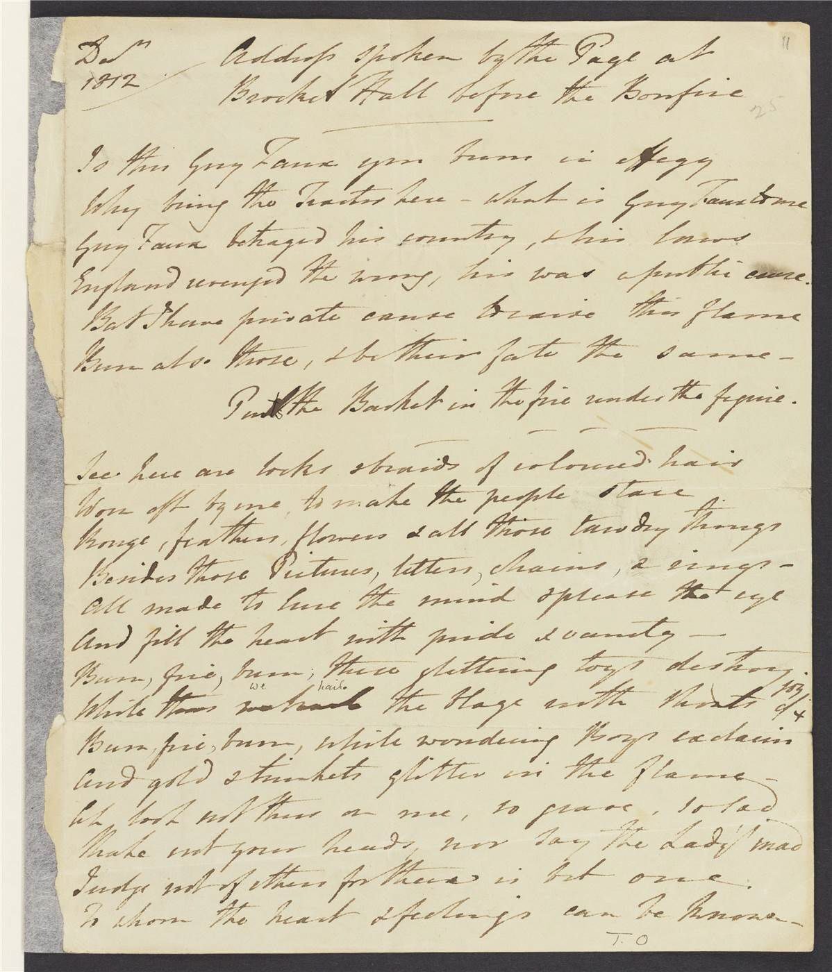 A handwritten letter on yellowed paper, featuring cursive writing with smudges