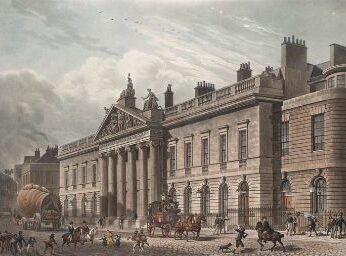 A painting of East India house in London, Thomas Hosmer Shepherd