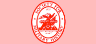 "Society for Miliary History" circled around a sketch of an eagle on a canon.