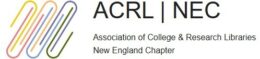 Logo for ACRL NEC, featuring colorful lines and text for the Association of College & Research Libraries.