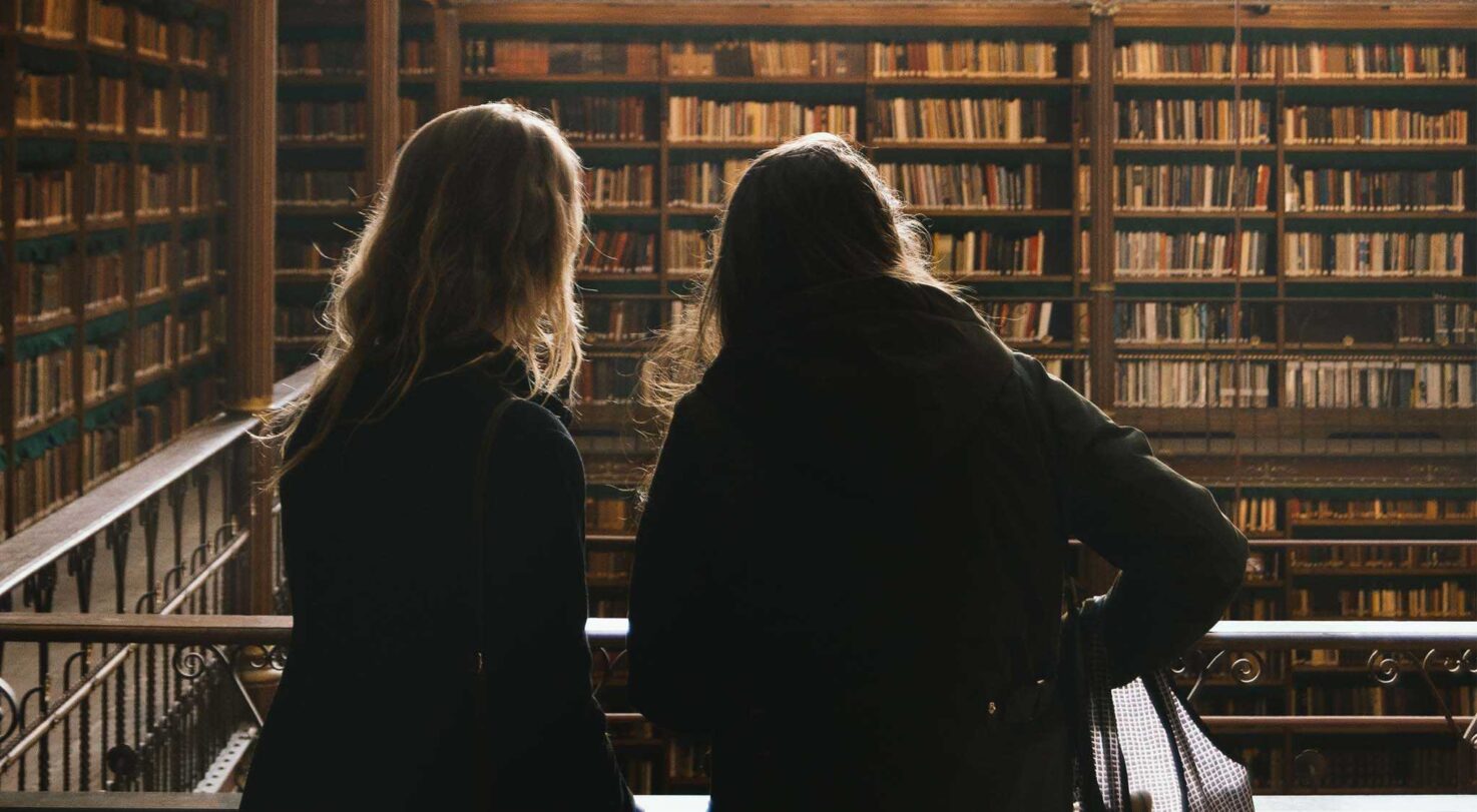 People in a library
