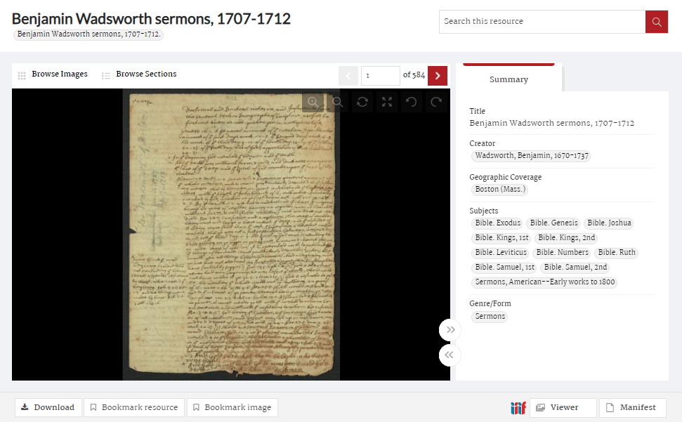 Benjamin Wadsworth sermons