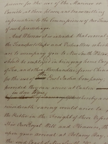 A close-up of handwritten historical text on a page, detailing instructions and information.