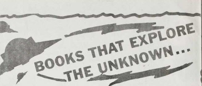 Text that says 'Books That Explore The Unknown' on a textured background.
