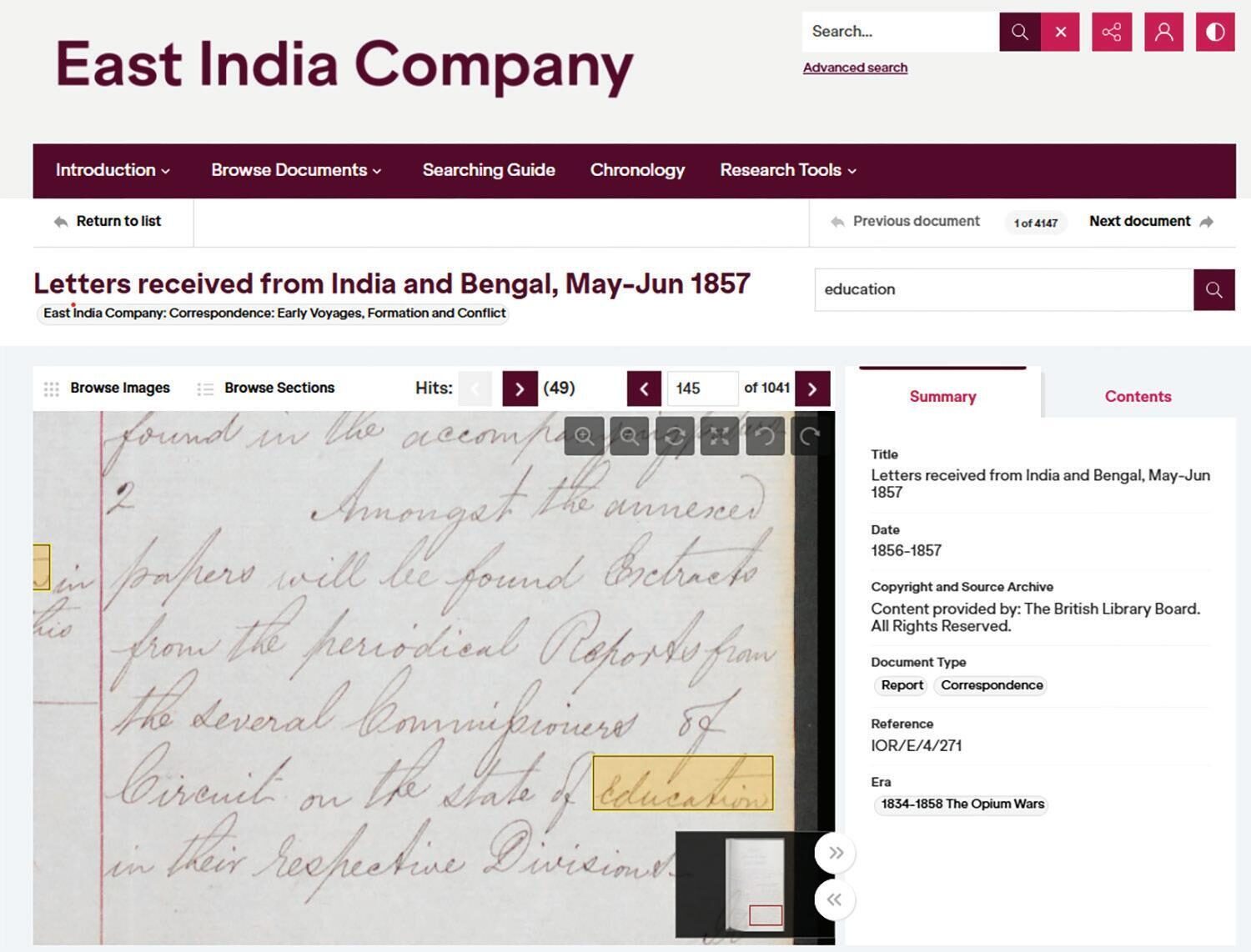 A historical letter dated May-June 1857.