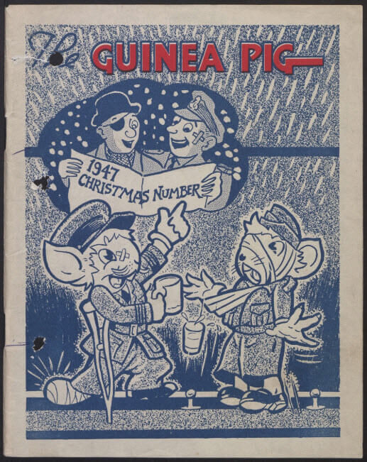 A vintage comic cover featuring cartoon characters celebrating Christmas in the rain