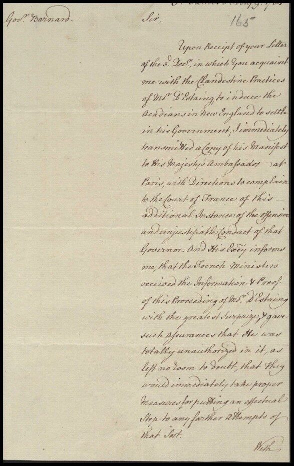 A handwritten letter detailing official correspondence regarding Governor's misconduct and instructions to act.