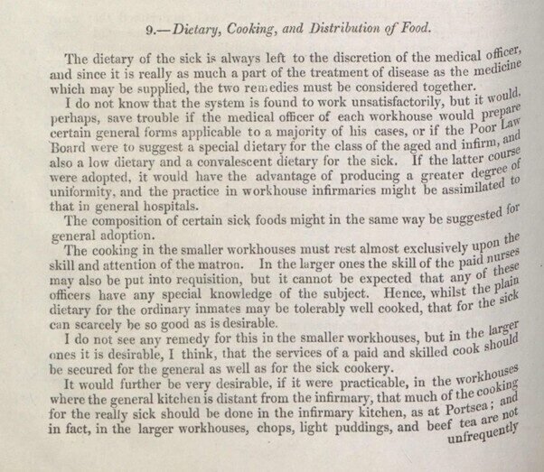 Excerpt from a report on Victorian workhouses.