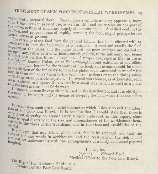 Excerpt from a report on Victorian workhouses.