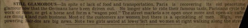 Text from a vintage article discussing food and transparency in cooking