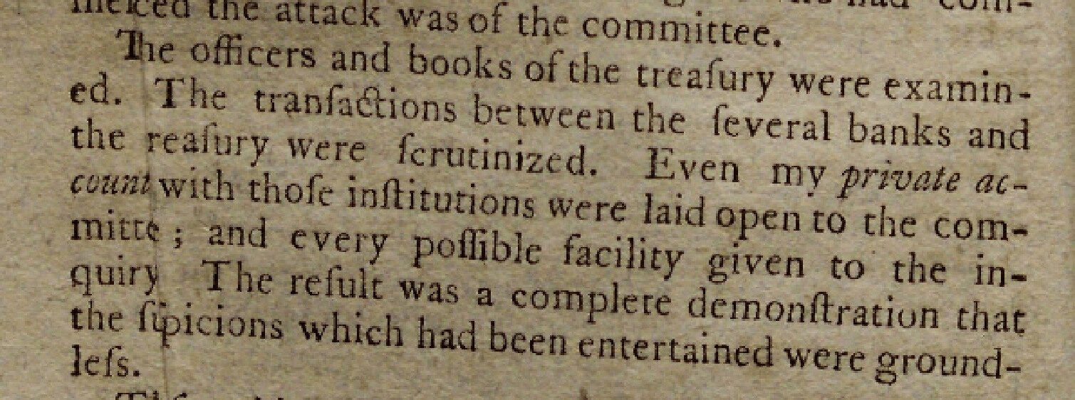 A close-up of a vintage printed text discussing financial transactions and inquiries