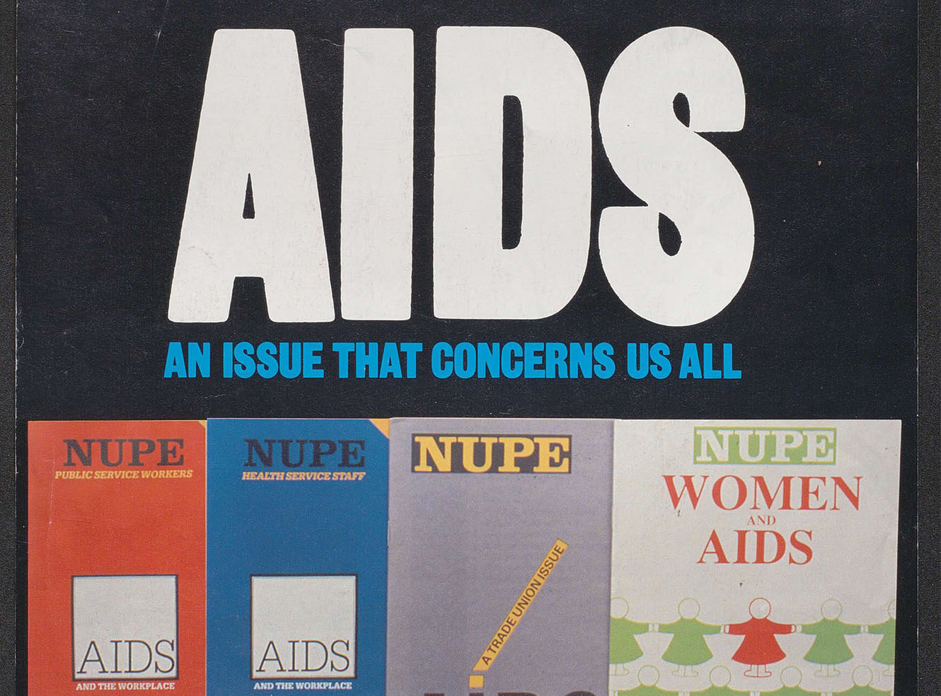 Cover featuring the word 'AIDS' in bold letters and various related publications below