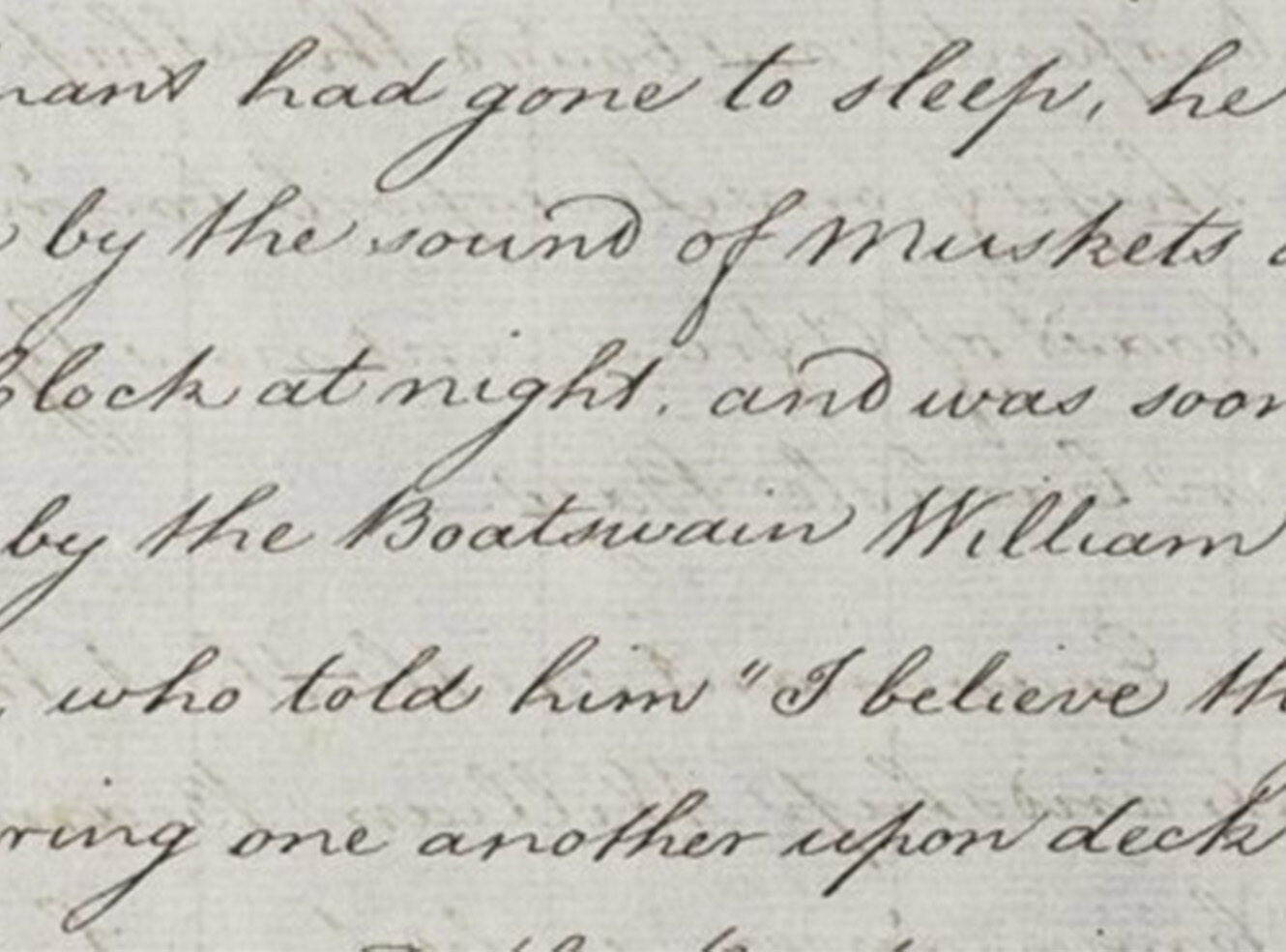 Close-up view of handwritten text on a light background, featuring historical notes