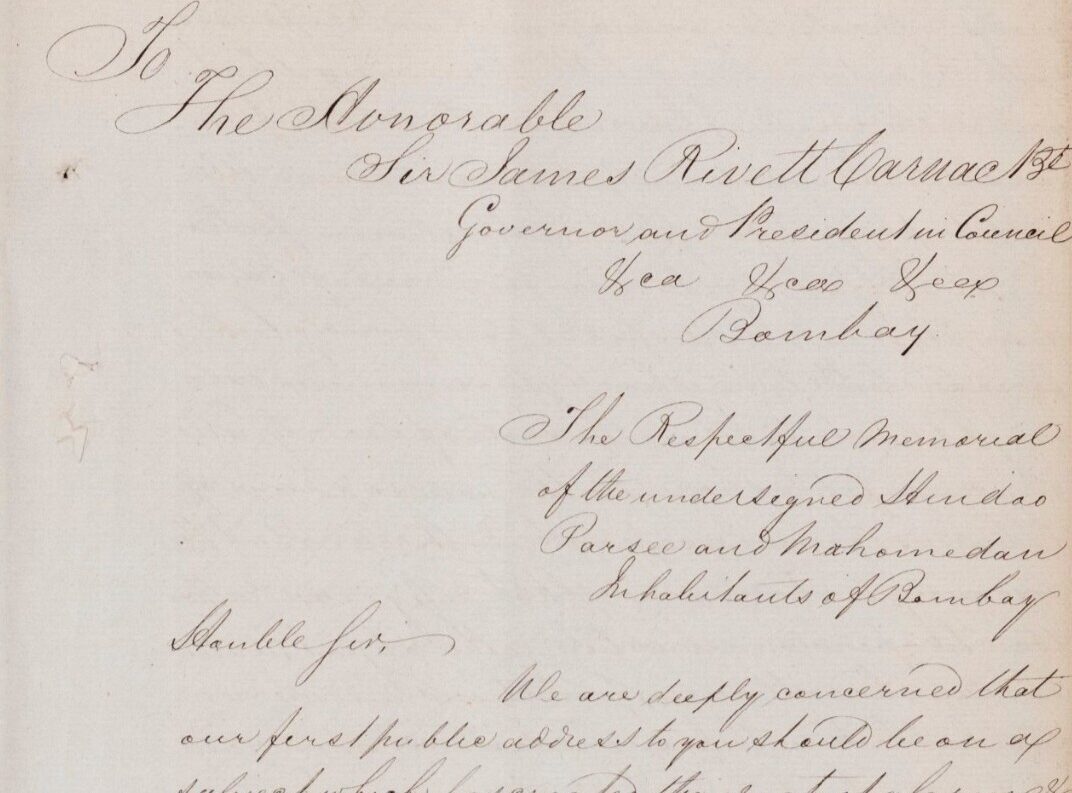 A handwritten letter addressed to a governor, with a formal greeting and text.