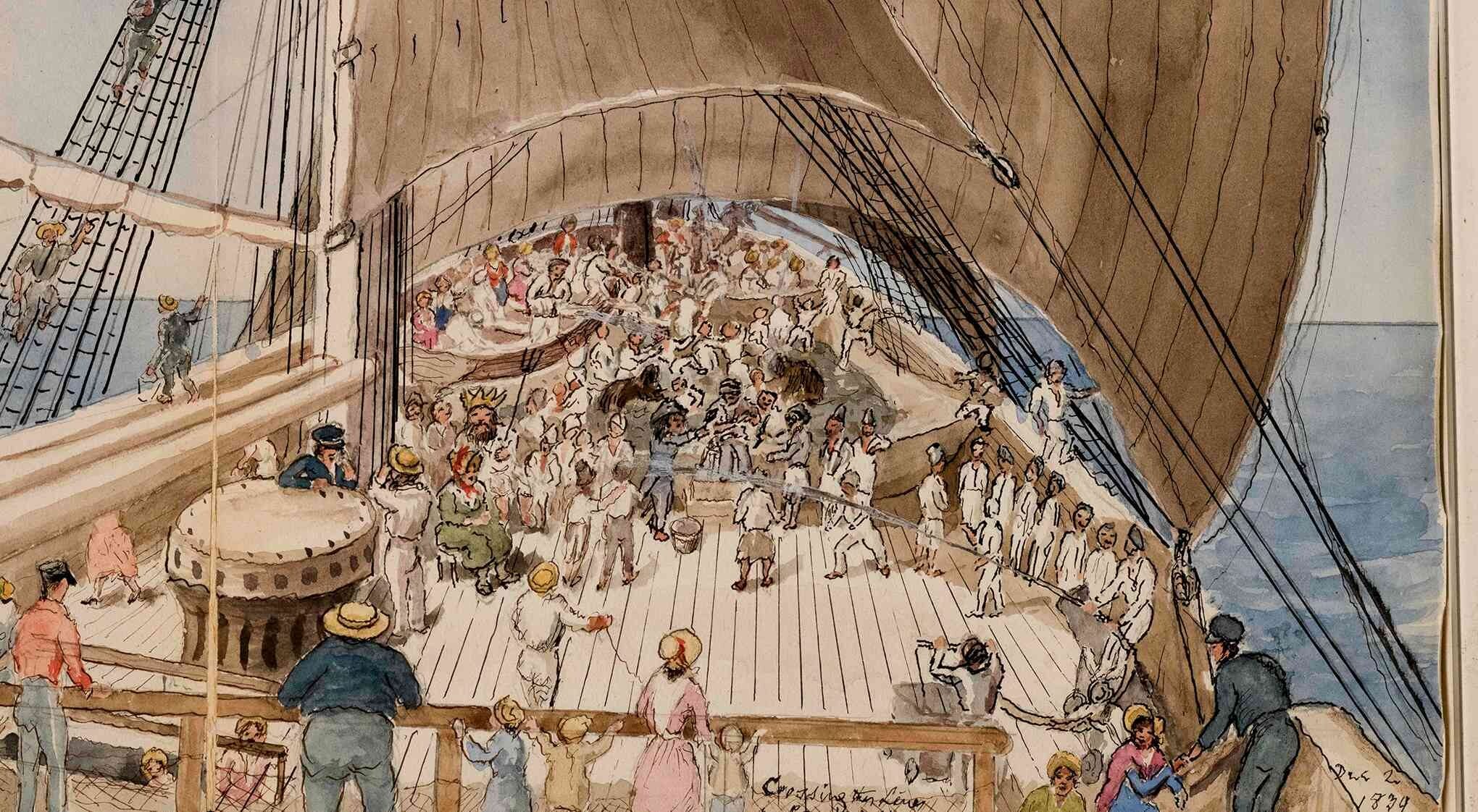 Life at Sea Crossing the Lines Painting Masthead