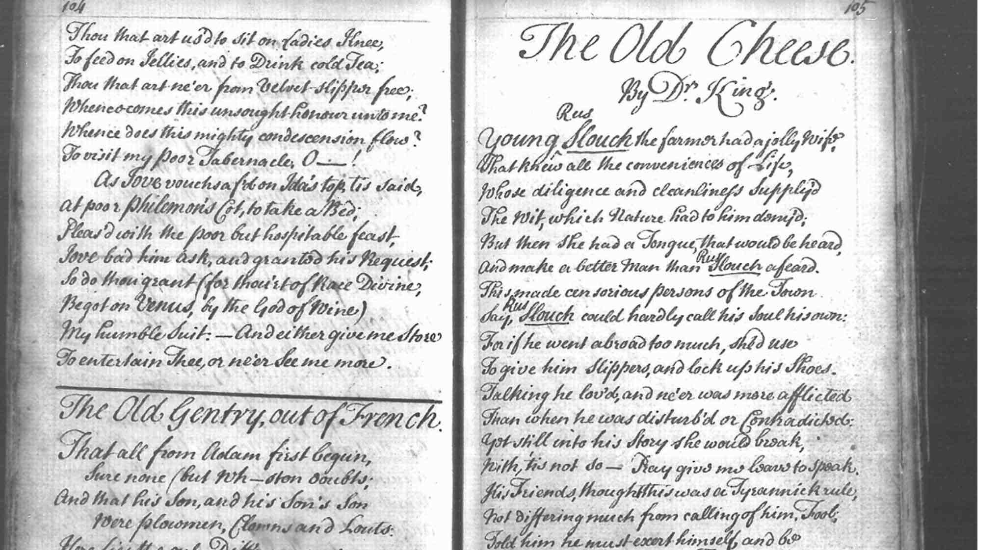 Old handwritten pages featuring poems and stories, with elaborate calligraphy and illustrations.